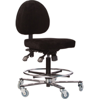 TF180 Welding Grade Ergonomic Stools, Suede, Black, 300 lbs. Capacity M & M Nord Ouest Inc