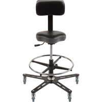 Chaise ergonomique de calibre industriel TF150<sup>MC</sup>, Mobile, Ajustable, 20-1/2" - 28-1/2", Vinyle Siège, Noir/gris OP502 | M & M Nord Ouest Inc