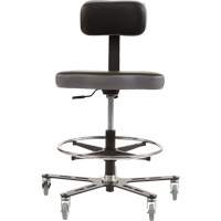 Chaise ergonomique TF 160<sup>MC</sup>, Mobile, Ajustable, Vinyle Siège, Noir/gris OP504 | M & M Nord Ouest Inc