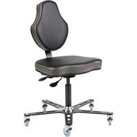 Chaise ergonomique à inclinaison réglable Vega<sup>MC</sup>, Mobile, Ajustable, Vinyle Siège, Noir/gris OP508 | M & M Nord Ouest Inc