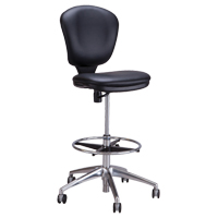Chaise &agrave; hauteur ajustable Metro, Vinyle, Noir, Capacit&eacute; 250 lb M & M Nord Ouest Inc