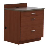 Modular Base Cabinet, 3 Drawers, 36" W x 25" D x 39" H, Mahogany M & M Nord Ouest Inc