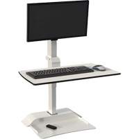 Soar™ Sit/Stand Electric Desk with Single Monitor Arm, Desktop Unit, 36" H x 27-3/4" W x 22" D, White OQ925 | M & M Nord Ouest Inc