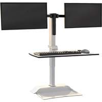 Soar™ Sit/Stand Electric Desk with Dual Monitor Arm, Desktop Unit, 37-1/4" H x 27-3/4" W x 22" D, White OQ926 | M & M Nord Ouest Inc