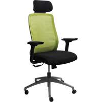 Chaise de bureau ajustable série Era<sup>MC</sup> avec appui-tête, Tissu/Mailles, Vert, Capacité 275 lb OQ969 | M & M Nord Ouest Inc