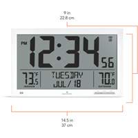 Horloge à réglage automatique à calendrier complet avec de très grands caractères, Numérique, À piles, Blanc OR500 | M & M Nord Ouest Inc
