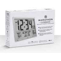 Horloge à réglage automatique à calendrier complet avec de très grands caractères, Numérique, À piles, Blanc OR500 | M & M Nord Ouest Inc