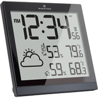 Station météorologique et horloge à réglage automatique, Numérique, À piles, Noir OR504 | M & M Nord Ouest Inc