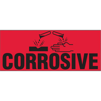 &eacute;tiquettes pour traitement sp&eacute;cial Corrosive, 5" lo x 2" la, Noir/rouge M & M Nord Ouest Inc
