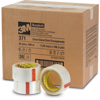 Scotch&reg; Box Sealing Tapes 371, Hot Melt Adhesive, 2 mils, 48 mm (1-22/25") x 100 m (328') M & M Nord Ouest Inc