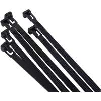 Attache-c&acirc;ble r&eacute;utilisable, Longueur 8", R&eacute;sistance &agrave; la traction 50 lb, Noir M & M Nord Ouest Inc