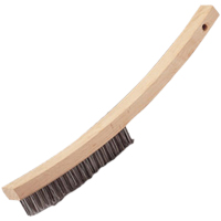 Brosse &agrave; main &agrave; r&eacute;curer &agrave; manche courb&eacute;, Acier inoxydable, 4 x 20 rangs de fils, Longueur 17" M & M Nord Ouest Inc