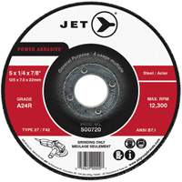 A24R Power Abrasive Grinding Wheel, 4-1/2" x 1/4", 7/8" Arbor, Type 27 M & M Nord Ouest Inc