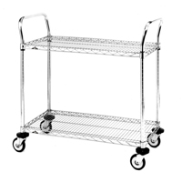 Standard-Duty Utility Cart With Wire Shelves, Chrome Plated, 24" x 39" x 36", 375 lbs. Capacity M & M Nord Ouest Inc