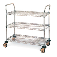 Standard-Duty Utility Cart With Wire Shelves, Chrome Plated, 24" x 39" x 36", 375 lbs. Capacity M & M Nord Ouest Inc