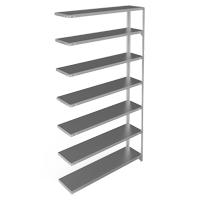 Shelving Unit, Galvanized Steel, Slotted Angle, 300 lbs. Capacity, 48" W x 84" H x 12" D M & M Nord Ouest Inc