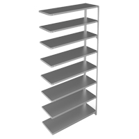 Shelving Unit, Galvanized Steel, Slotted Angle, 300 lbs. Capacity, 48" W x 96" H x 15" D M & M Nord Ouest Inc