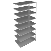 Shelving Unit, Galvanized Steel, Slotted Angle, 275 lbs. Capacity, 48" W x 96" H x 24" D M & M Nord Ouest Inc