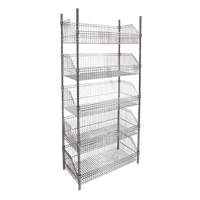 Wire Basket Shelving Unit, 5 Tiers, 48" W x 74" H x 24" D M & M Nord Ouest Inc