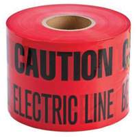 "Buried Electric Line" Identoline&reg; Underground Warning Tape, 6" W x 1000' L, Black on Red M & M Nord Ouest Inc