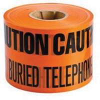 "Buried Telephone Line" Identoline&reg; Underground Warning Tape, 6" W x 1000' L, Black on Orange M & M Nord Ouest Inc