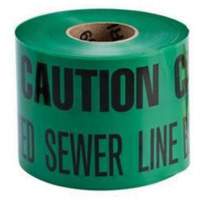 "Buried Sewer Line" Identoline&reg; Underground Warning Tape, 6" W x 1000' L, Black on Green M & M Nord Ouest Inc