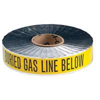 "Gas Line" Identoline&reg; Underground Warning Tape, 2" W x 1000' L, Black on Yellow M & M Nord Ouest Inc