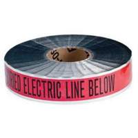 "Electric Line" Identoline&reg; Underground Warning Tape, 2" W x 1000' L, Black on Red M & M Nord Ouest Inc