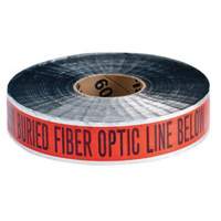 "Fiber Optic Line" Identoline&reg; Underground Warning Tape, 2" W x 1000' L, Black on Orange M & M Nord Ouest Inc