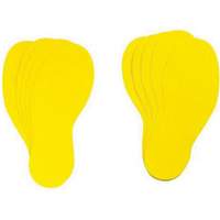 Floor Marking Labels, Footprint, 12" L x 3.75" W, Yellow, Vinyl M & M Nord Ouest Inc