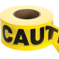 Rubans pour barricades, Anglais, 3" la x 1000' lo, 2 mils, Noir sur jaune M & M Nord Ouest Inc