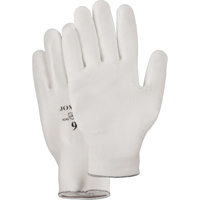 Gants enduit &agrave; paume tricot&eacute;e blanc, Taille Petit/7, Rev&ecirc;tement Polyur&eacute;thane, Enveloppe en PEHP, EN 388 niveau 2 M & M Nord Ouest Inc