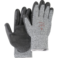 Gants de tricot poivre & sel avec rev&ecirc;tement de paume noir, Taille Petit/7, Rev&ecirc;tement Polyur&eacute;thane, Enveloppe en PEHP, ANSI/ISEA 105 niveau 2 M & M Nord Ouest Inc