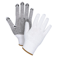 Gants tricot&eacute;s &agrave; pois, Poly/coton, Un c&ocirc;t&eacute;, Calibre 7, Grand M & M Nord Ouest Inc