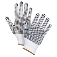 Gants tricot&eacute;s deux c&ocirc;t&eacute;s &agrave; pois, Poly/coton, Deux c&ocirc;t&eacute;s, Calibre 7, Grand M & M Nord Ouest Inc