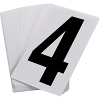 Num&eacute;ros autocollants, 4, 3-1/2" h, Noir sur blanc M & M Nord Ouest Inc