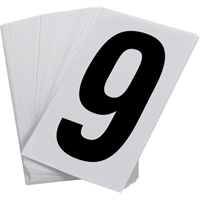 Num&eacute;ros autocollants, 9, 3-1/2" h, Noir sur blanc M & M Nord Ouest Inc