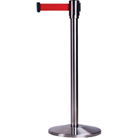 Free-Standing Crowd Control Barrier, Steel, 35" H, Red Tape, 7' Tape Length M & M Nord Ouest Inc
