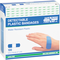 Bandages, Rectangulaire/carr&eacute;e, 3", Plastique d&eacute;tectable, St&eacute;rile M & M Nord Ouest Inc