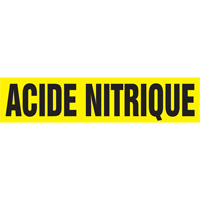 Marqueur de tuyau "Acid Nitrique", Autocollant, 4" h x 24" la, Noir sur jaune M & M Nord Ouest Inc