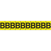 Repères adhésifs à lettres individuelles, B, 1" h, Noir sur jaune SC744 | M & M Nord Ouest Inc