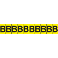 Repères adhésifs à lettres individuelles, E, 1" h, Noir sur jaune SC747 | M & M Nord Ouest Inc