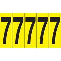 Repères adhésifs à chiffres individuels, 7, 3-7/8" h, Noir sur jaune SC848 | M & M Nord Ouest Inc