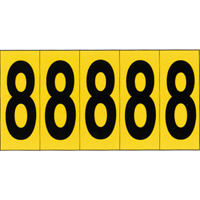 Repères adhésifs à chiffres individuels, 8, 3-7/8" h, Noir sur jaune SC849 | M & M Nord Ouest Inc