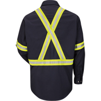 Work Shirt with Reflective Trim, Cotton/Nylon, Medium, High Visibility Orange M & M Nord Ouest Inc