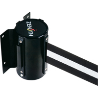 Barri&egrave;re &agrave; fixation murale, Acier, Fixation par vis, 7', Ruban Noir/Blanc M & M Nord Ouest Inc