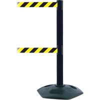 Dual Line Heavy Duty Post, Plastic, 38" H, Black/Yellow Tape, 7.5' Tape Length M & M Nord Ouest Inc
