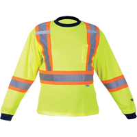 Chemise de s&eacute;curit&eacute; &agrave; manches longues, Polyester, Moyen, Jaune lime haute visibilit&eacute; M & M Nord Ouest Inc