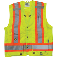 Surveyor Safety Vest, High Visibility Lime-Yellow, Small, Polyester M & M Nord Ouest Inc