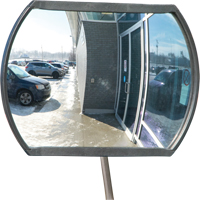 Roundtangular Convex Mirror with Telescopic Arm, 12" H x 18" W, Indoor/Outdoor SDP528 | M & M Nord Ouest Inc